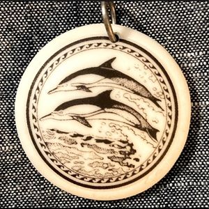 Scrimshaw Dolphin Pendant
